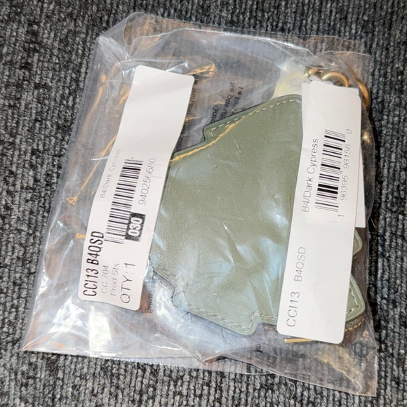 Coach Tree Coin Purse Bag Charm Wallet in Dark Cypress Glovetanned Leather NWT - Picture 5 of 13